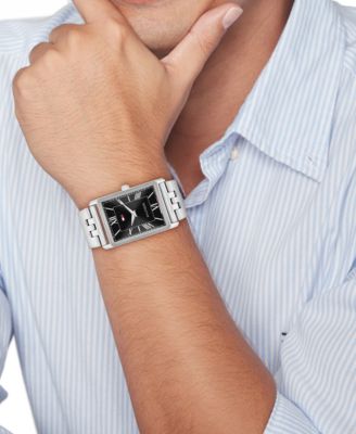 Men's Quartz Silver Tone Stainless Steel Bracelet Watch, 25.5 mm