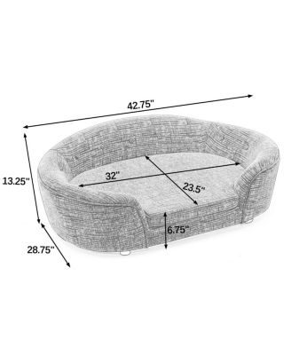 Oversized Oval Dog Sofa Bed with Tufted Backrest