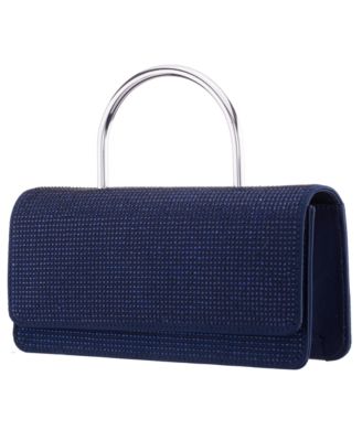 Elongated Crystal Magnetic Snap Satchel Bag