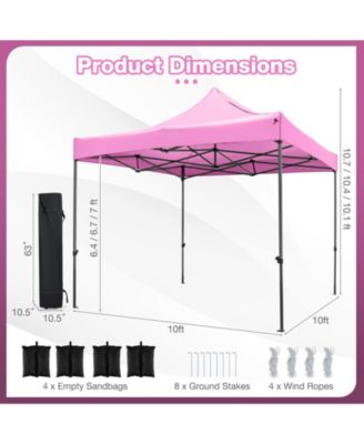 10x10 ft Pop-Up Canopy Gazebo with Wheeled Carry Bag