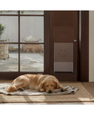 Sliding Glass Dog Door Adjustable Height 75 7/8" to 80 11/16" with 13 5/8" x 23 5/8" Flap