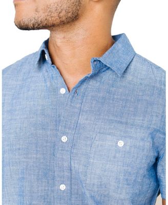 Men's Organic Chambray Short Sleeve Button Down Shirt