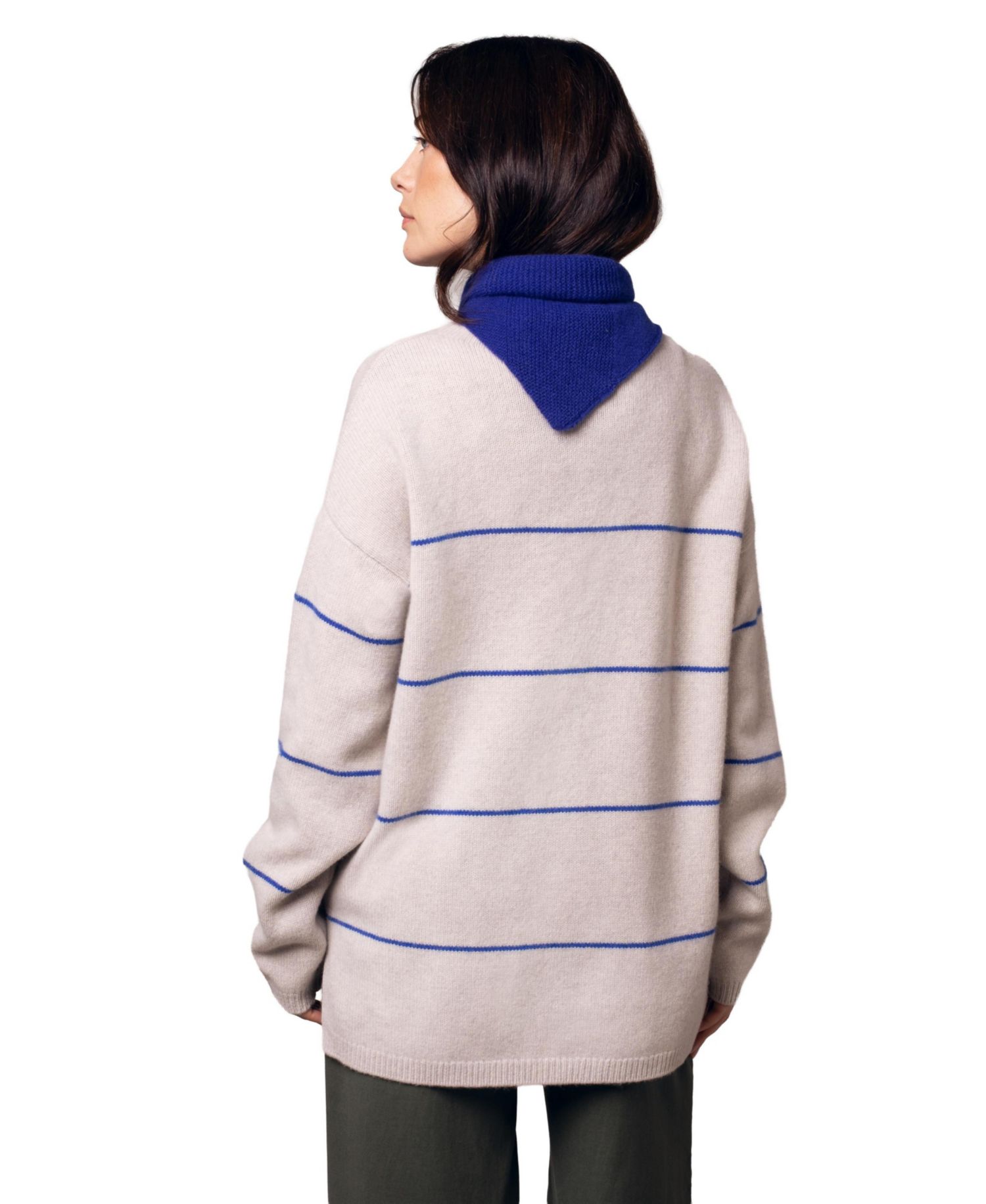 Women's Split Hem Slouch Funnel Neck Jumper