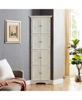 Modern Tall Storage Cabinet with Doors and 4 Shelves