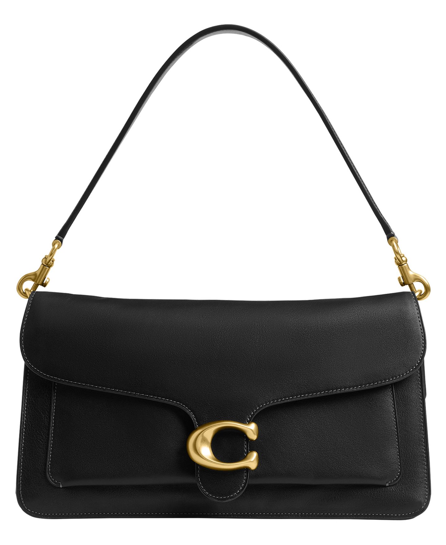 Женская сумка COACH Tabby Large Leather Shoulder 36, цвет: Латунный / Чёрный — фото 1