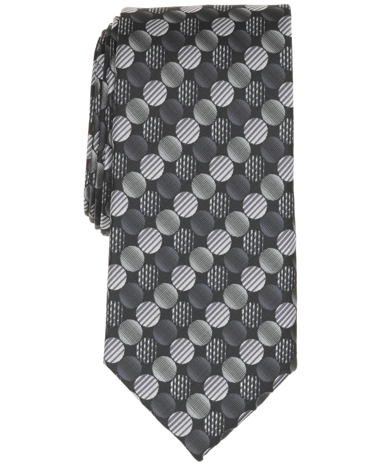 Мужской галстук Perry Ellis Portfolio Penwill в горошек, цвет: Чёрный — фото 1