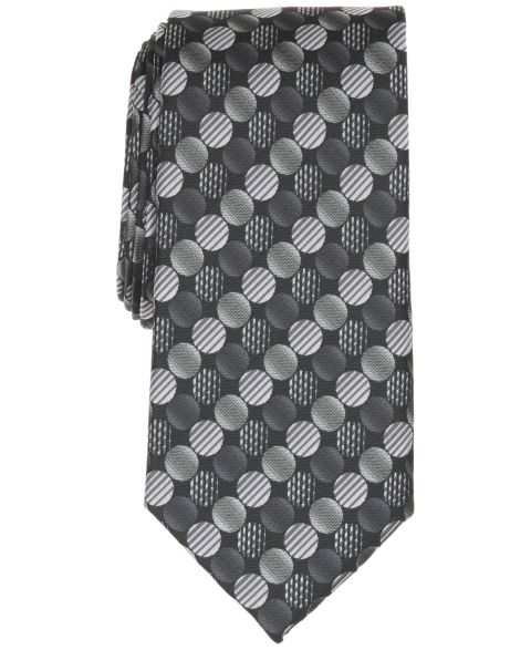 Мужской галстук Perry Ellis Portfolio Penwill в горошек, цвет: Чёрный