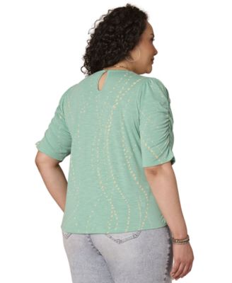 Plus Size Scoop Neck Printed Top