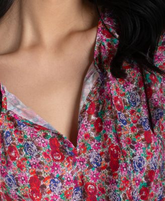 Petite Flutter-Sleeve Peplum Woven Top