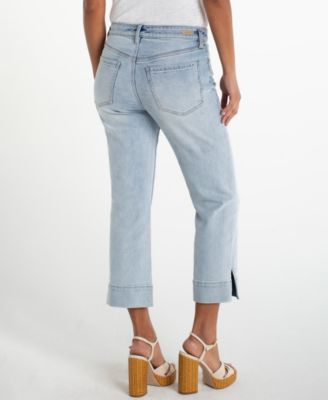 Petite Kennedy Cropped Wide-Hem Jeans