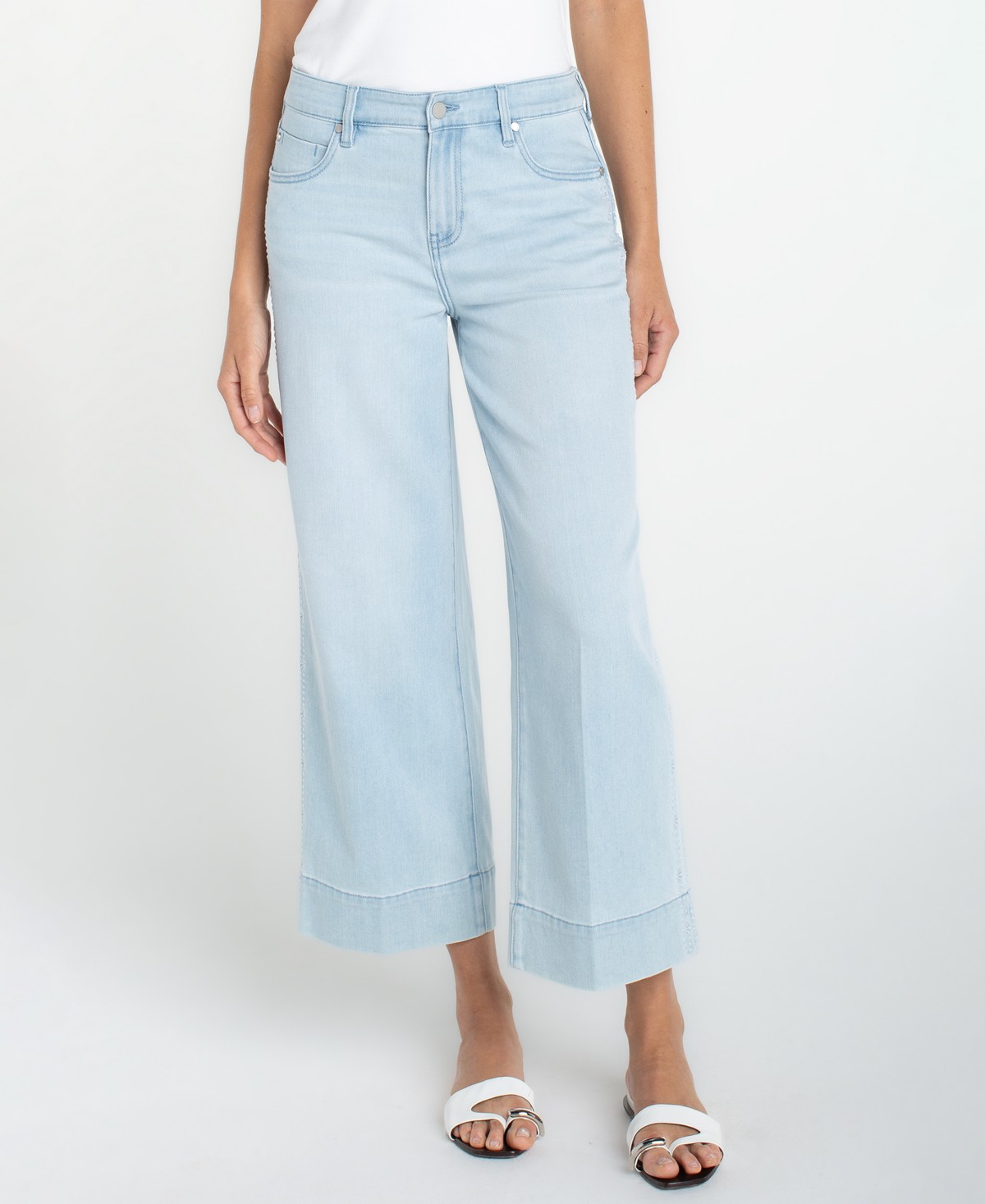 Женские Liverpool Los Angeles Petite Stride Crop Wide-Leg Jeans — фото 1