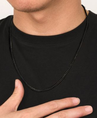Men's Black Plated 22" Stainless Steel Cube Chain Necklace