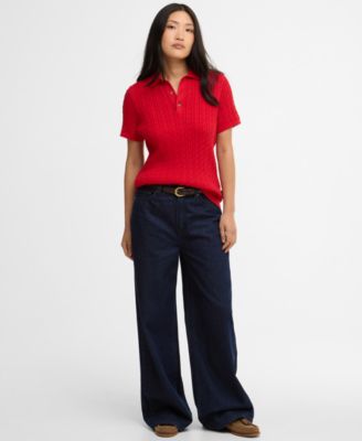 Women's Hartland Knitted Short-Sleeve Polo Jumper