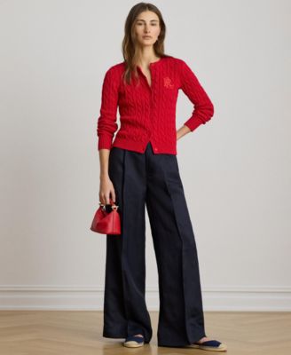 Women's Twill Wide-Leg Pants