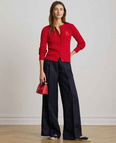 Женские брюки Lauren Ralph Lauren Twill Wide-Leg, цвет: Тёмно-синий