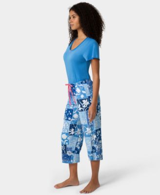Women's Printed Capri Mid-Rise Pants