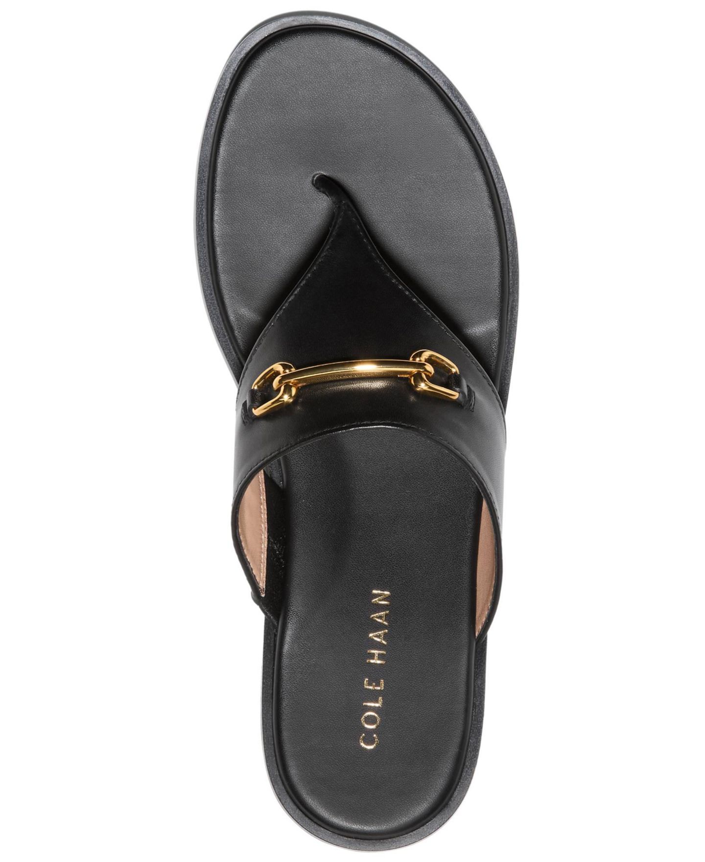 Женские сандалии Cole Haan Flynn Thong, цвет: Чёрный кожаный — фото 4