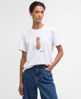 Women's Short-Sleeve Dog Photo Graphic T-Shirt