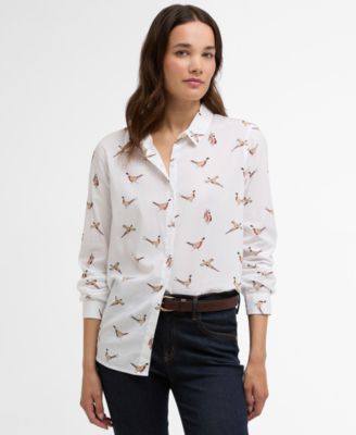 Women's Long-Sleeve Collared Safari Shirt