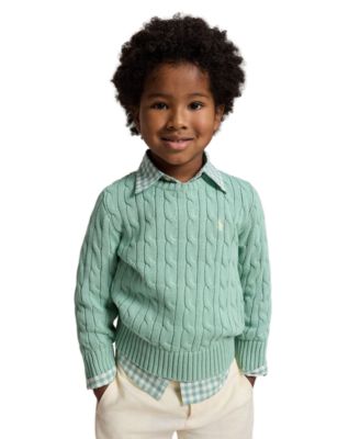 Boys' 2-7 Cable-Knit Cotton Sweater