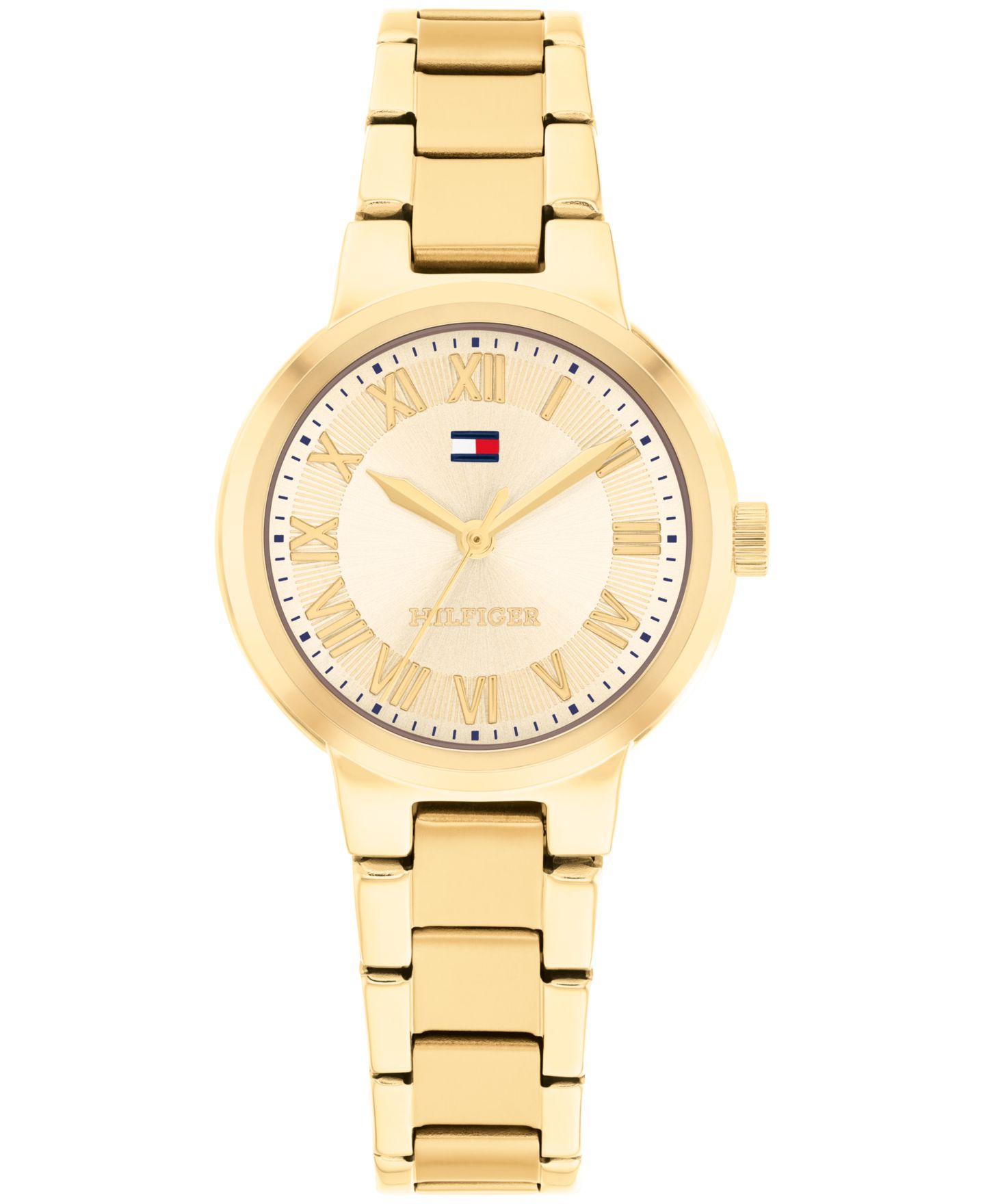 Женские часы Tommy Hilfiger Quartz Gold Tone Stainless Steel Bracelet Watch, 28mm — фото 1