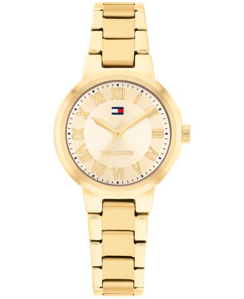 Женские часы Tommy Hilfiger Quartz Gold Tone Stainless Steel Bracelet Watch, 28mm
