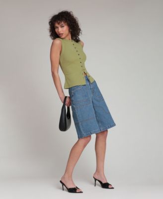 Women's Button-Front Tank Top