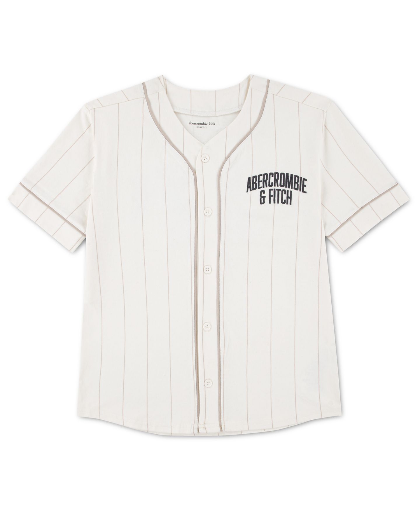 Рубашка abercrombie kids Baseball Piping для мальчиков, цвет: Чёрный — фото 1
