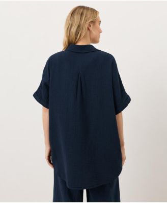 Women's Organic Cotton Coastal Double Gauze Oversized Shirt