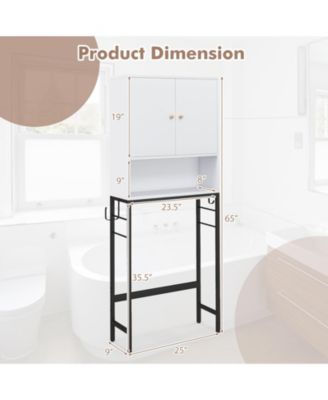 Over The bath fixture Storage Cabinet with Two Doors and Adjustable Shelf Organizer