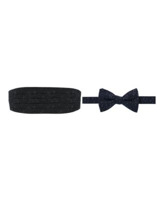Men's Mystere Metallic Star Light Cummerbund and Bow Tie Bundle