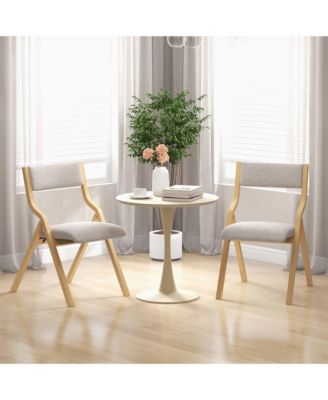 Folding Dining Chairs Set of 4 Wooden Table Chairs w/ Padded Seat Modern