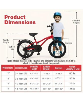 18 Inch Kids Bike for 4-8 Years Old Children Bicycle with Training Wheels