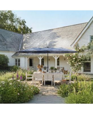 15 ft. Double Sided Umbrella Outdoor Patio Umbrella with Spray System, Base and Sand Bag