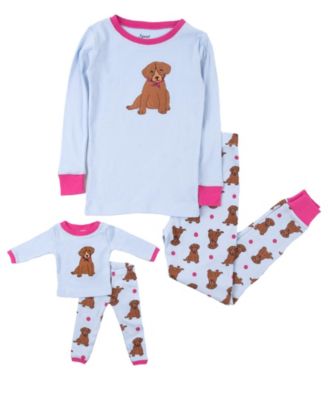 Toddler Girls Matching Doll Snug-Fit Cotton Long Sleeve All-Over Animal Print Pajamas