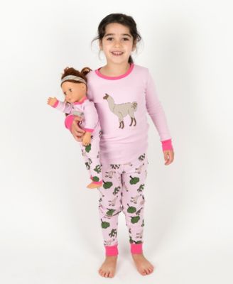Big Girls 6-14 Matching Doll Snug-Fit Cotton Long Sleeve All-Over Animal Print Pajamas