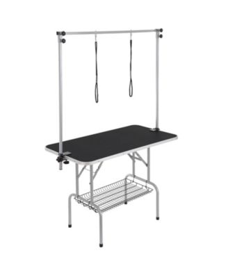 46" Foldable Pet Grooming Table with Dual Arms and Clamp, 330 lb Capacity