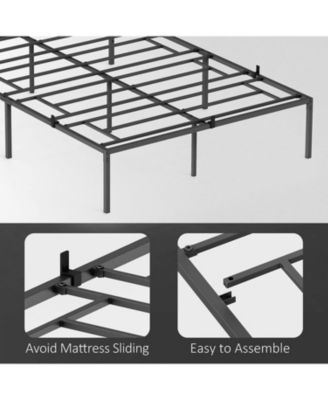  Queen Metal Platform Bed Frame- No Box Spring Needed- Heavy Duty Steel Slats- Easy Assembly