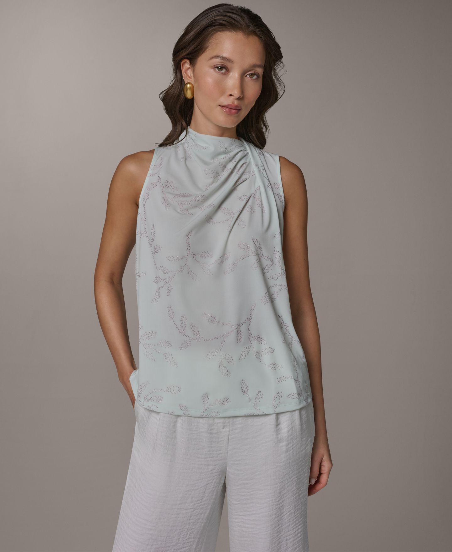 Женская блузка Donna Karan New York Sleeveless Cowl Neck, цвет: Skylight — фото 1
