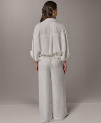 Women's Collared Neck Buton-Front Shirt Jacket