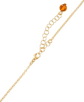 Amber Teardrop Pendant Necklace (2.4 ct. t.w.) in 18k Yellow Gold Over Sterling Silver