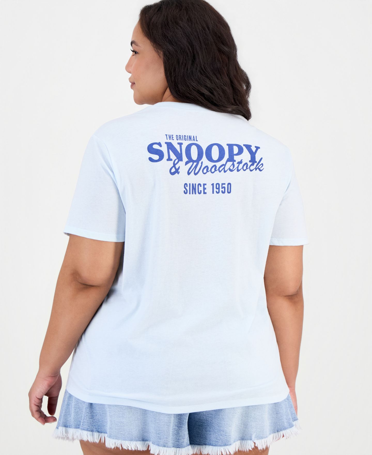 Женский свитшот Disney Snoopy Good Friends с круглым вырезом, большого размера, цвет: Ледяной — фото 3
