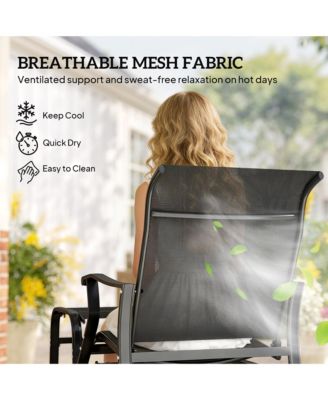 Outdoor Glider with Ottoman, High Back Patio Glider Set