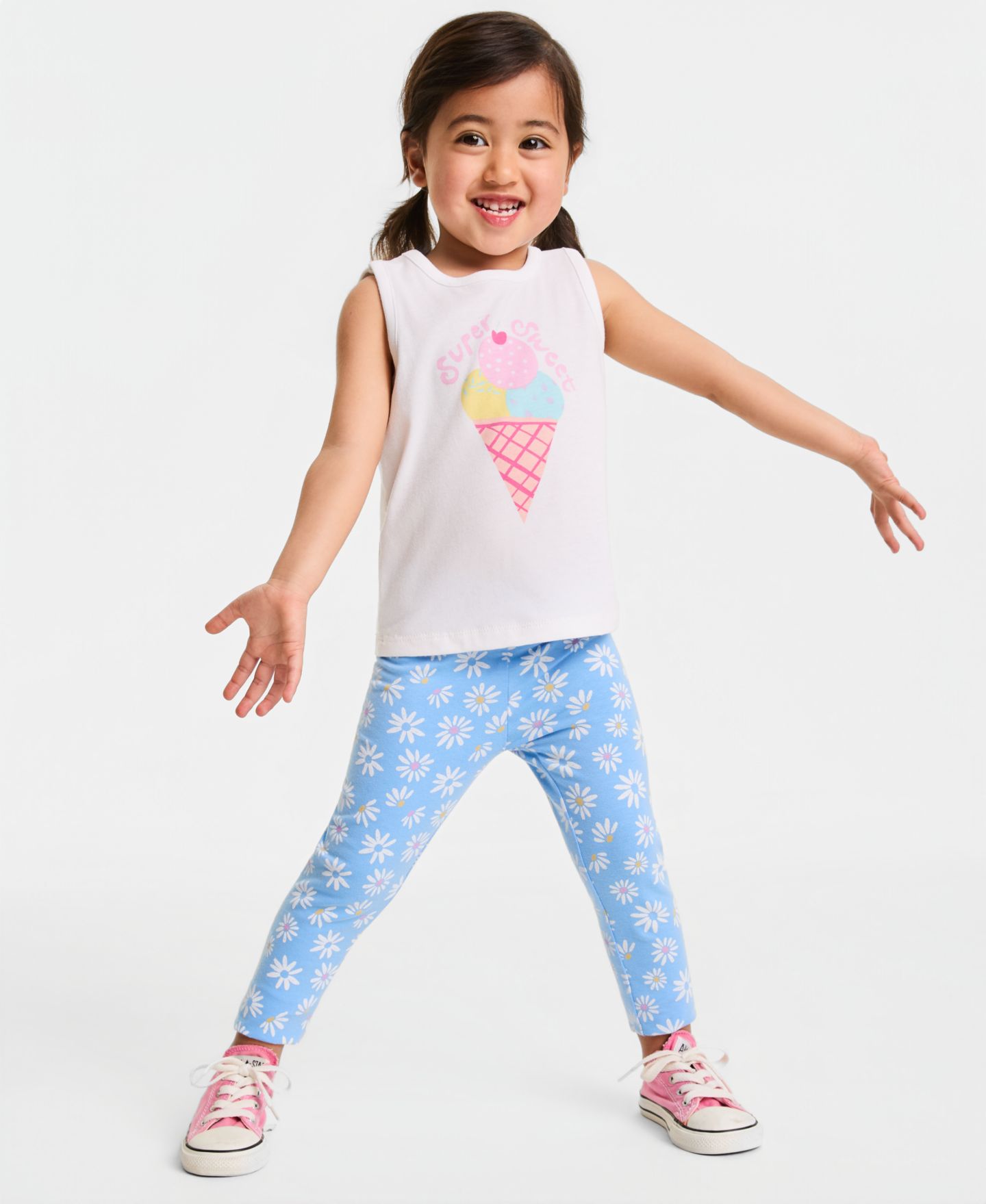 Топ Epic Threads Super Sweet Ice Cream для девочек-малышей, цвет: Яркий белый — фото 1