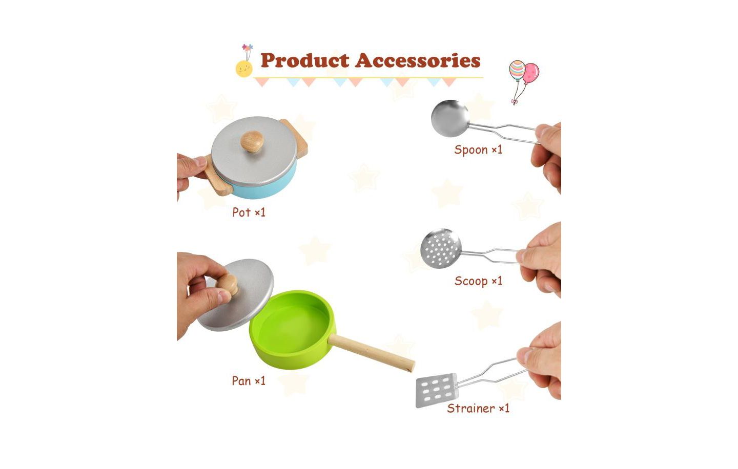 Детские игрушки Slickblue Sound and Light Kitchen Set with Accessories and Sink, от 3 лет, цвет: Белый — фото 9