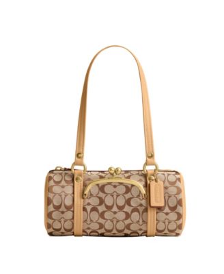Kisslock Small Signature Jacquard Barrel Shoulder Bag 28