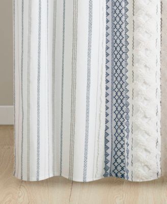 Imani Stripe Cotton Chenille Shower Curtain, 72" x 72"