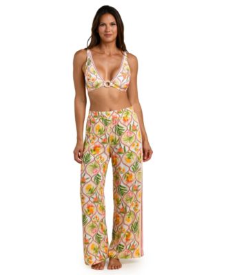 Women's Palm Nouveau Wide-Leg Cover-Up Pants