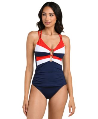 Women's Americana Lace-Up Tankini Top