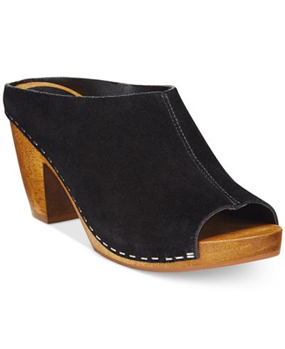 Kelsi Dagger Brooklyn Bergen Peep-Toe Block-Heel Mules